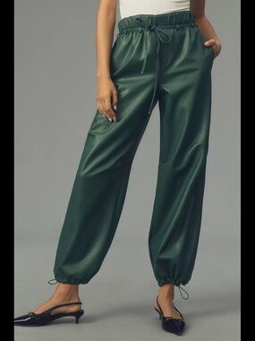 Anthropologie Pilcro Faux Leather Soft Parachute Pants